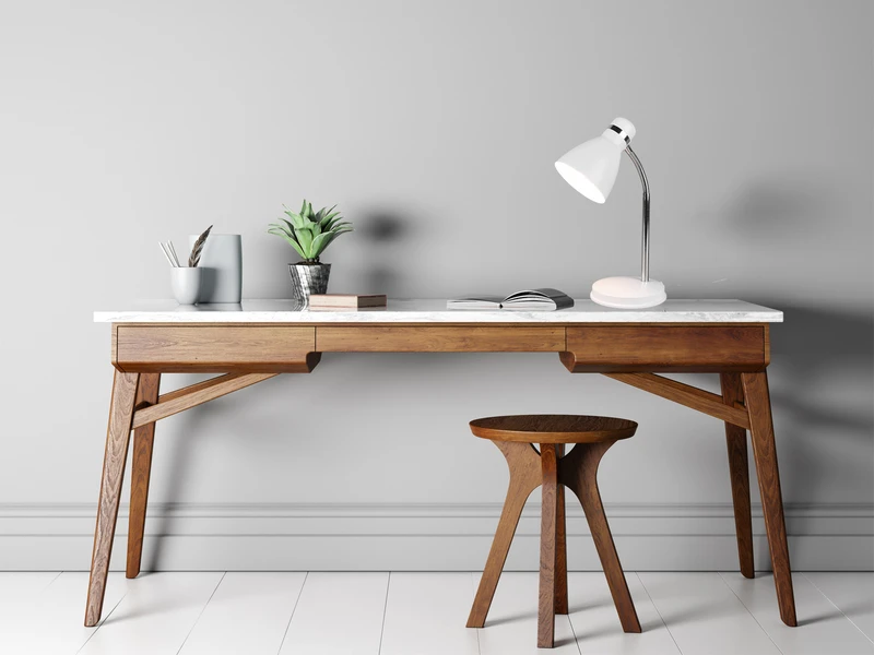 MeineWunschleuchte LED Schreibtischleuchte Flexibel, Chrom & Metallschirm Weiß, 33cm 3 MeineWunschleuchte LED Schreibtischleuchte Flexibel, Chrom & Metallschirm Weiß, 33cm – Bild 3