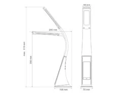 Reality Leuchten LED Schreibtischleuchte FRANCY Info Panel TOUCH Dimmer, 35cm -Lamp Geschaft led schreibtischleuchte francy info panel touch di 5