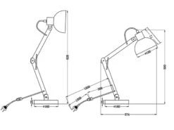 MeineWunschleuchte LED Schreibtischleuchte Holz & Metall Schwarz - Höhe 50cm -Lamp Geschaft led schreibtischleuchte holz metall schwarz hoehe 1 6