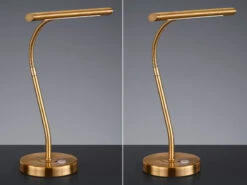 MeineWunschleuchte LED Schreibtischleuchte In Altmessing, 2er SET Mit 4-Stufen Dimmer