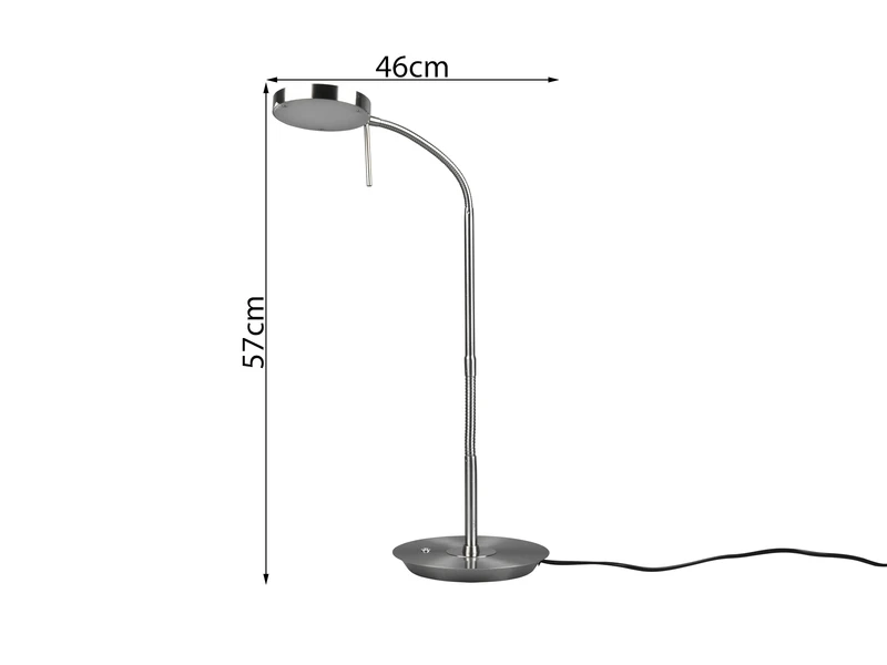 Trio Leuchten LED Schreibtischleuchte MONZA Dimmbar Mit Flexarm, Höhe 57cm, Silber 4 Trio Leuchten LED Schreibtischleuchte MONZA Dimmbar Mit Flexarm, Höhe 57cm, Silber – Bild 4