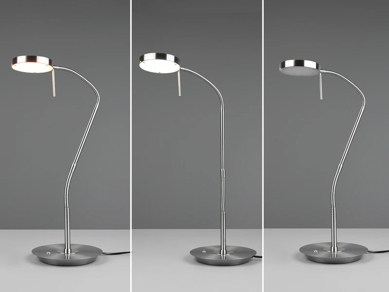 Trio Leuchten LED Schreibtischleuchte MONZA Dimmbar Mit Flexarm, Höhe 57cm, Silber 6 Trio Leuchten LED Schreibtischleuchte MONZA Dimmbar Mit Flexarm, Höhe 57cm, Silber – Bild 6