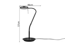 Trio Leuchten LED Schreibtischleuchte MONZA Dimmbar Mit Flexarm, Höhe 57cm, Schwarz -Lamp Geschaft led schreibtischleuchte monza dimmbar mit flexarm 1 3