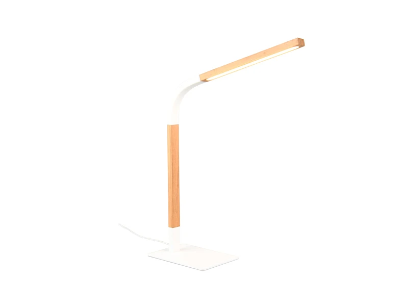 Trio Leuchten LED Schreibtischleuchte NORRIS Weiß Mit Holz, Höhe 42cm 2 Trio Leuchten LED Schreibtischleuchte NORRIS Weiß Mit Holz, Höhe 42cm – Bild 2