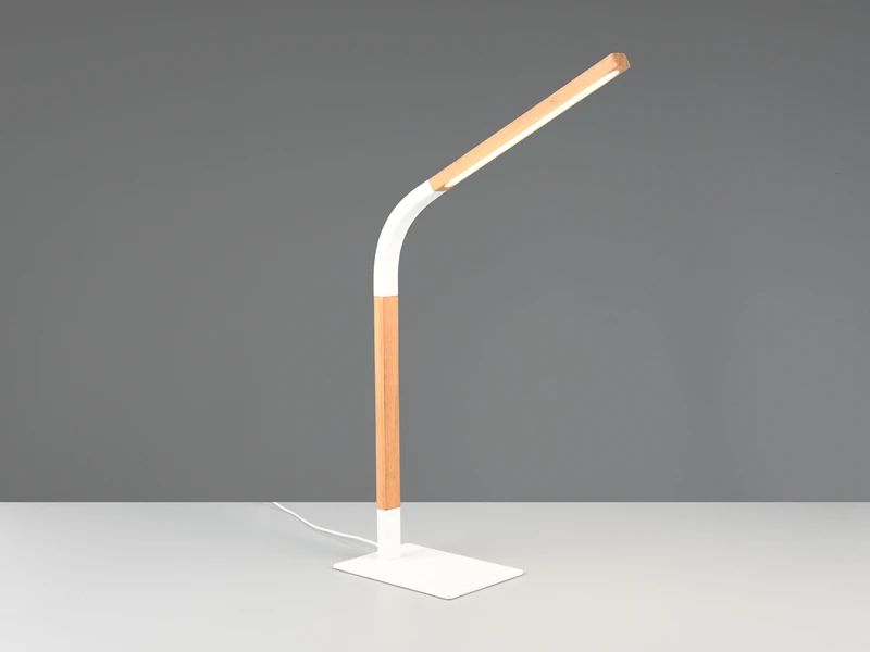 Trio Leuchten LED Schreibtischleuchte NORRIS Weiß Mit Holz, Höhe 42cm 3 Trio Leuchten LED Schreibtischleuchte NORRIS Weiß Mit Holz, Höhe 42cm – Bild 3