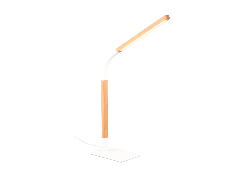 Trio Leuchten LED Schreibtischleuchte NORRIS Weiß Mit Holz, Höhe 42cm 6 Trio Leuchten LED Schreibtischleuchte NORRIS Weiß Mit Holz, Höhe 42cm – Bild 6