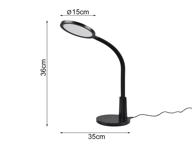 Reality Leuchten LED Schreibtischleuchte SALLY Flexibel TOUCH Dimmer Schwarz 36cm 3 Reality Leuchten LED Schreibtischleuchte SALLY Flexibel TOUCH Dimmer Schwarz 36cm – Bild 3