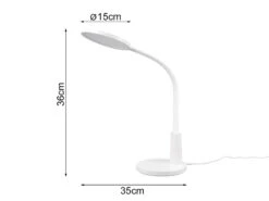 Reality Leuchten LED Schreibtischleuchte SALLY Flexibel TOUCH Dimmer Weiß 36cm -Lamp Geschaft led schreibtischleuchte sally flexibel touch dimme 2