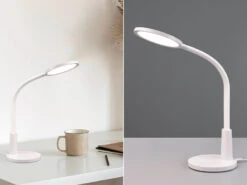 Reality Leuchten LED Schreibtischleuchte SALLY Flexibel TOUCH Dimmer Weiß 36cm