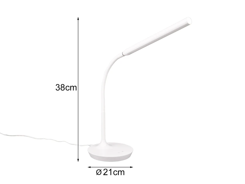 Reality Leuchten LED Schreibtischleuchte TORO Weiß, Dimmbar & Lichtfarbe Einstellbar, 38cm 3 Reality Leuchten LED Schreibtischleuchte TORO Weiß, Dimmbar & Lichtfarbe Einstellbar, 38cm – Bild 3