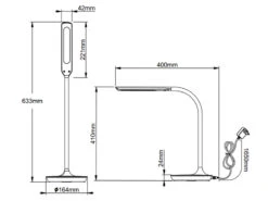 MeineWunschleuchte LED Schreibtischleuchten 2er SET Weiß, Dimmbar, Flexgelenk, 41cm Hoch -Lamp Geschaft led schreibtischleuchten 2er set weiss dimmbar fle 5