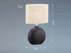 MeineWunschleuchte LED Tischlampe Mit Keramikfuß Schwarz & Lampenschirm Leinen Beige, Höhe 39cm 9 MeineWunschleuchte LED Tischlampe Mit Keramikfuß Schwarz & Lampenschirm Leinen Beige, Höhe 39cm -Lamp Geschaft led tischlampe mit keramikfuss schwarz lampenschir 3