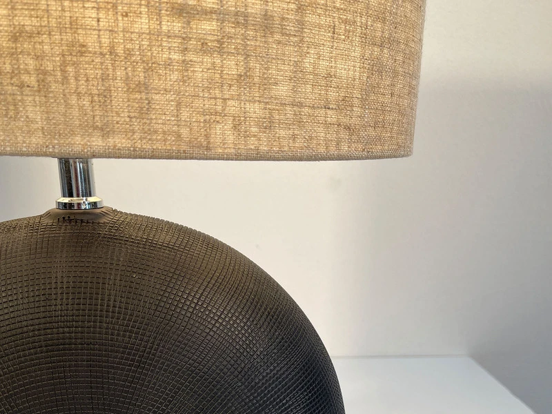 MeineWunschleuchte LED Tischlampe Mit Keramikfuß Schwarz & Lampenschirm Leinen Beige, Höhe 39cm 5 MeineWunschleuchte LED Tischlampe Mit Keramikfuß Schwarz & Lampenschirm Leinen Beige, Höhe 39cm – Bild 5