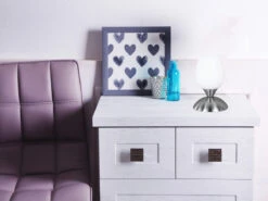 MeineWunschleuchte LED Tischleuchte Ø12cm, Glasschirm Weiß, Sockel Silber - Touch Dimmbar -Lamp Geschaft led tischleuchte 12cm glasschirm weiss sockel silb 5