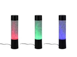 Reality Leuchten LED Tischleuchte GLITTER Mit RGB Farbwechsel, Schwarz 34cm Hoch -Lamp Geschaft led tischleuchte glitter mit rgb farbwechsel schwa 3