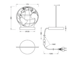 Reality Leuchten LED Tischleuchte GLOBE 3D Optik Chrom Lichtfarbe Einstellbar, Höhe 20cm -Lamp Geschaft led tischleuchte globe 3d optik chrom lichtfarbe e 5