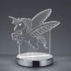 Reality Leuchten LED Tischleuchte KARO Einhorn 3D Optik, Lichtfarbe Einstellbar, Höhe 17cm