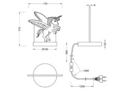 Reality Leuchten LED Tischleuchte KARO Einhorn 3D Optik, Lichtfarbe Einstellbar, Höhe 17cm -Lamp Geschaft led tischleuchte karo einhorn 3d optik lichtfarbe 1 4