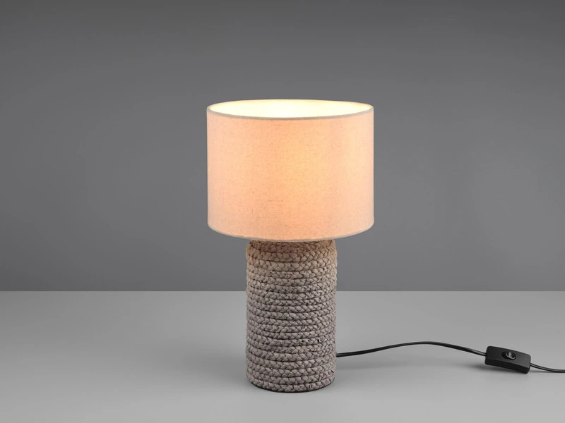 MeineWunschleuchte LED Tischleuchte Keramik Mit Stoffschirm In Beige Ø22cm Höhe 38cm 3 MeineWunschleuchte LED Tischleuchte Keramik Mit Stoffschirm In Beige Ø22cm Höhe 38cm – Bild 3