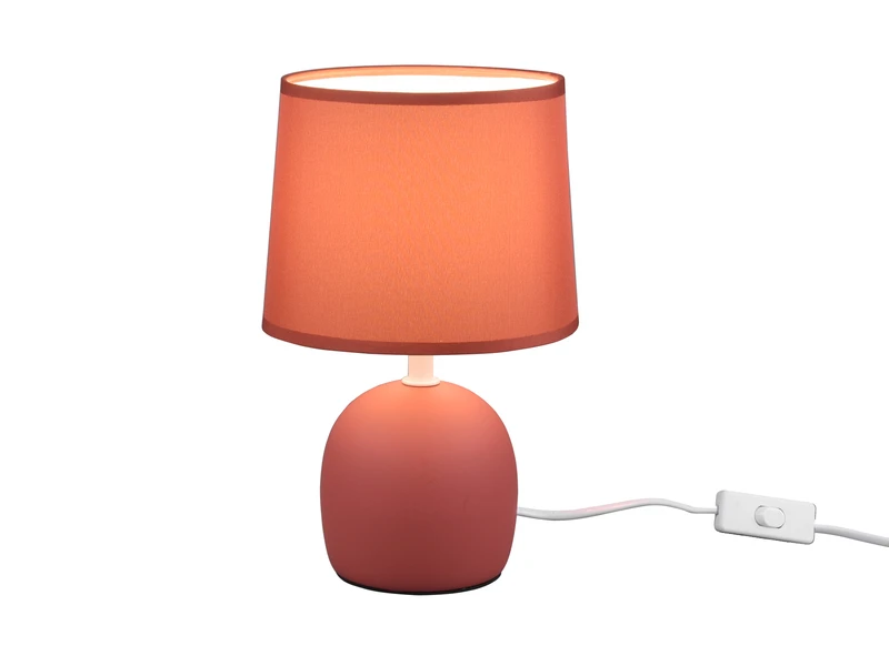 MeineWunschleuchte LED Tischleuchte Keramikfuß & Stoffschirm Orange, Ø16cm Höhe 26cm 2 MeineWunschleuchte LED Tischleuchte Keramikfuß & Stoffschirm Orange, Ø16cm Höhe 26cm – Bild 2