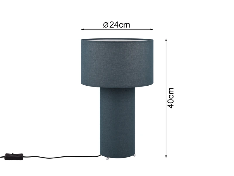 MeineWunschleuchte LED Tischleuchte Korpus Und Lampenschirm Stoff Blau, Höhe 40cm 3 MeineWunschleuchte LED Tischleuchte Korpus Und Lampenschirm Stoff Blau, Höhe 40cm – Bild 3