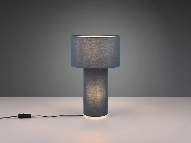 MeineWunschleuchte LED Tischleuchte Korpus Und Lampenschirm Stoff Blau, Höhe 40cm 4 MeineWunschleuchte LED Tischleuchte Korpus Und Lampenschirm Stoff Blau, Höhe 40cm – Bild 4