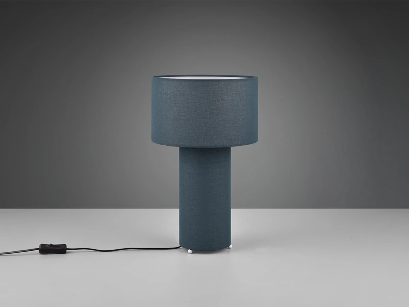 MeineWunschleuchte LED Tischleuchte Korpus Und Lampenschirm Stoff Blau, Höhe 40cm 5 MeineWunschleuchte LED Tischleuchte Korpus Und Lampenschirm Stoff Blau, Höhe 40cm – Bild 5