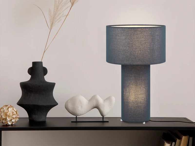 MeineWunschleuchte LED Tischleuchte Korpus Und Lampenschirm Stoff Blau, Höhe 40cm 7 MeineWunschleuchte LED Tischleuchte Korpus Und Lampenschirm Stoff Blau, Höhe 40cm – Bild 7