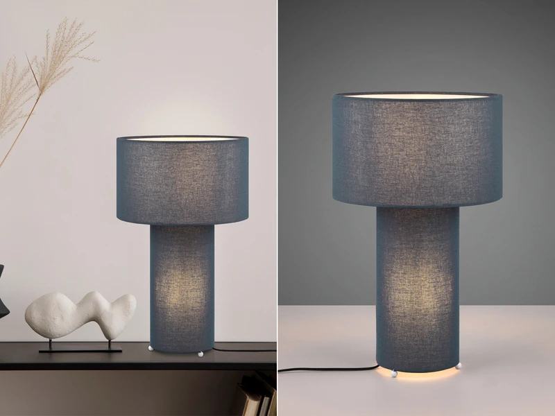 MeineWunschleuchte LED Tischleuchte Korpus Und Lampenschirm Stoff Blau, Höhe 40cm 1 MeineWunschleuchte LED Tischleuchte Korpus Und Lampenschirm Stoff Blau, Höhe 40cm