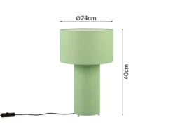 MeineWunschleuchte LED Tischleuchte Korpus Und Lampenschirm Stoff Pistaziengrün, Höhe 40cm -Lamp Geschaft led tischleuchte korpus und lampenschirm stoff pis 2