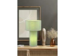 MeineWunschleuchte LED Tischleuchte Korpus Und Lampenschirm Stoff Pistaziengrün, Höhe 40cm -Lamp Geschaft led tischleuchte korpus und lampenschirm stoff pis 6
