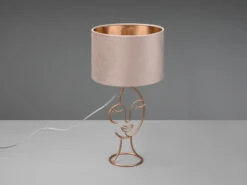 MeineWunschleuchte LED Tischleuchte Lampenschirm Samt In Beige Gold, Höhe 46cm -Lamp Geschaft led tischleuchte lampenschirm samt in beige gold h 4