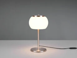 Trio Leuchten LED Tischleuchte MADISON Silber Mit Milchglas, Stufenweise Dimmbar, 33cm -Lamp Geschaft led tischleuchte madison silber mit milchglas stuf 3