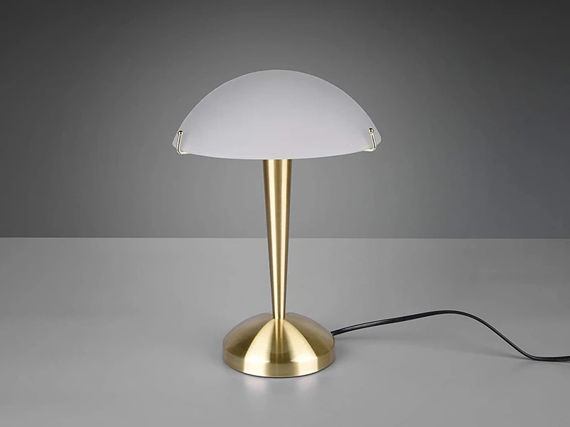 MeineWunschleuchte LED Tischleuchte Messing Glasschirm Weiß Satiniert - Touch Dimmbar, H32cm 3 MeineWunschleuchte LED Tischleuchte Messing Glasschirm Weiß Satiniert - Touch Dimmbar, H32cm – Bild 3