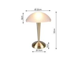 MeineWunschleuchte LED Tischleuchte Messing Glasschirm Weiß Satiniert - Touch Dimmbar, H32cm 9 MeineWunschleuchte LED Tischleuchte Messing Glasschirm Weiß Satiniert - Touch Dimmbar, H32cm -Lamp Geschaft led tischleuchte messing glasschirm weiss satinier 3