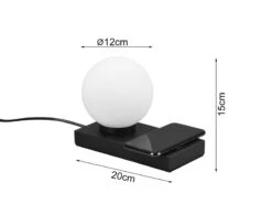 MeineWunschleuchte LED Tischleuchte Schwarz Induktive Ladestation & Touch Glasschirm Weiß 12cm 11 MeineWunschleuchte LED Tischleuchte Schwarz Induktive Ladestation & Touch Glasschirm Weiß 12cm -Lamp Geschaft led tischleuchte schwarz induktive ladestation tou 3