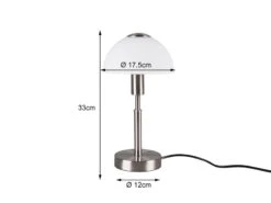 MeineWunschleuchte LED Tischleuchte Silber Glasschirm Weiß Ø17cm - Per Touch Dimmbar, Höhe 33cm 12 MeineWunschleuchte LED Tischleuchte Silber Glasschirm Weiß Ø17cm - Per Touch Dimmbar, Höhe 33cm -Lamp Geschaft led tischleuchte silber glasschirm weiss 17cm per 1 2
