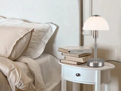 MeineWunschleuchte LED Tischleuchte Silber Glasschirm Weiß Ø17cm - Per Touch Dimmbar, Höhe 33cm 15 MeineWunschleuchte LED Tischleuchte Silber Glasschirm Weiß Ø17cm - Per Touch Dimmbar, Höhe 33cm -Lamp Geschaft led tischleuchte silber glasschirm weiss 17cm per 1 5