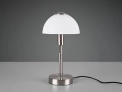 MeineWunschleuchte LED Tischleuchte Silber Glasschirm Weiß Ø17cm - Per Touch Dimmbar, Höhe 33cm 17 MeineWunschleuchte LED Tischleuchte Silber Glasschirm Weiß Ø17cm - Per Touch Dimmbar, Höhe 33cm -Lamp Geschaft led tischleuchte silber glasschirm weiss 17cm per 1 7