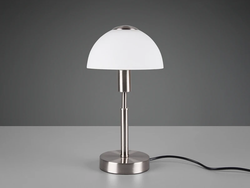 MeineWunschleuchte LED Tischleuchte Silber Glasschirm Weiß Ø17cm - Per Touch Dimmbar, Höhe 33cm 8 MeineWunschleuchte LED Tischleuchte Silber Glasschirm Weiß Ø17cm - Per Touch Dimmbar, Höhe 33cm – Bild 8