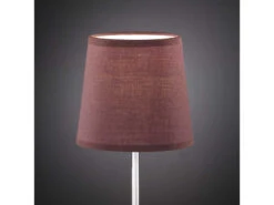 MeineWunschleuchte LED Tischleuchte Silber Mit Stoffschirm Ø14cm In Hellbraun, Höhe 32cm -Lamp Geschaft led tischleuchte silber mit stoffschirm 14cm in he 3