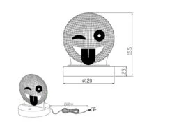 Reality Leuchten LED Tischleuchte SMILEY 3D Lasercut Mit Farbwechsler - 15cm Hoch -Lamp Geschaft led tischleuchte smiley 3d lasercut mit farbwechsl 8