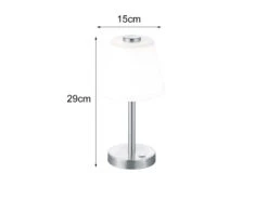 Trio Leuchten LED Touch Me Tischleuchte EMERALD Nickel Matt, Glaslampenschirm In Weiss H 29cm 11 Trio Leuchten LED Touch Me Tischleuchte EMERALD Nickel Matt, Glaslampenschirm In Weiss H 29cm -Lamp Geschaft led touch me tischleuchte emerald nickel matt glas 3