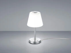 Trio Leuchten LED Touch Me Tischleuchte EMERALD Nickel Matt, Glaslampenschirm In Weiss H 29cm 12 Trio Leuchten LED Touch Me Tischleuchte EMERALD Nickel Matt, Glaslampenschirm In Weiss H 29cm -Lamp Geschaft led touch me tischleuchte emerald nickel matt glas 4