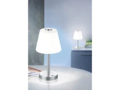 Trio Leuchten LED Touch Me Tischleuchte EMERALD Nickel Matt, Glaslampenschirm In Weiss H 29cm 15 Trio Leuchten LED Touch Me Tischleuchte EMERALD Nickel Matt, Glaslampenschirm In Weiss H 29cm -Lamp Geschaft led touch me tischleuchte emerald nickel matt glas 7