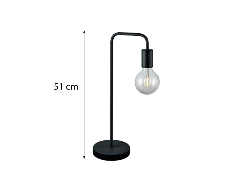 MeineWunschleuchte Minimalistische LED Tischleuchte, Metall Schwarz Matt, Höhe 51cm 4 MeineWunschleuchte Minimalistische LED Tischleuchte, Metall Schwarz Matt, Höhe 51cm – Bild 4
