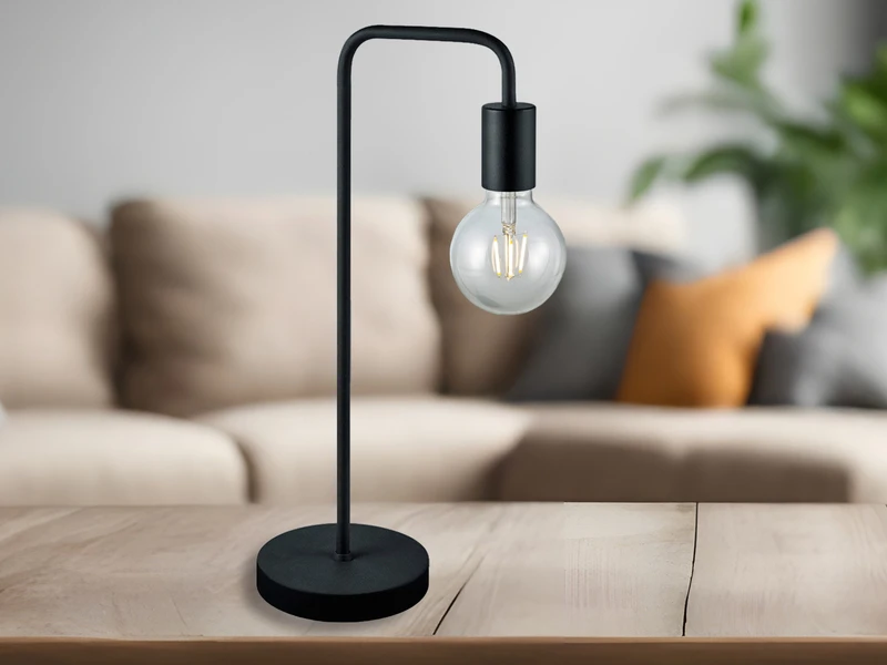 MeineWunschleuchte Minimalistische LED Tischleuchte, Metall Schwarz Matt, Höhe 51cm 1 MeineWunschleuchte Minimalistische LED Tischleuchte, Metall Schwarz Matt, Höhe 51cm