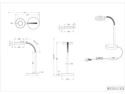 Reality Leuchten Moderne LED Schreibtischleuchte Flexibel & Biegsam RENNES 1 Flammig In Chrom -Lamp Geschaft moderne led schreibtischleuchte flexibel biegsam r 4