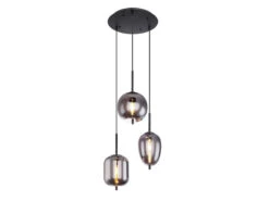Lamp Geschaft -Lamp Geschaft pendelleuchte blacky mit 3 rauchglaskugeln baldach 1