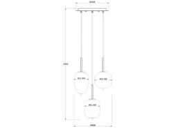 Globo Pendelleuchte BLACKY Mit 3 Rauchglaskugeln, Baldachin Ø 46cm, Schwarz 11 Globo Pendelleuchte BLACKY Mit 3 Rauchglaskugeln, Baldachin Ø 46cm, Schwarz -Lamp Geschaft pendelleuchte blacky mit 3 rauchglaskugeln baldach 3